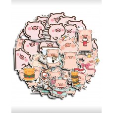 Set 50 Stickers Chanchitos Cerdos Chancho Puerco Pig Animal